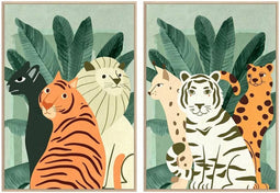 Schilderij DKD Home Decor 83 x 4,5 x 123 cm Tropisch dieren (2 Stuks)