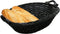 Broodmandje ovaal - zwart - 43 x 35 x 12 cm - mandje rotan/riet - broodmanden/serveermanden