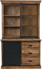 Vitrinekast - 125x48x210 - Naturel/zwart - Mangohout/ijzer