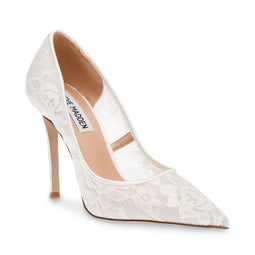 Steve Madden Evelyn-L Pump - elegante pumps - 10 cm hak - wit kant - maat 37