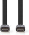 Nedis High Speed HDMI-Kabel met Ethernet - HDMI Connector - HDMI Connector - 4K@30Hz - 10.2 Gbps - 2.00 m - Plat - PVC - Zwart - Envelop