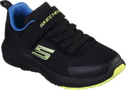 Skechers Dynamic Tread - Jongens Sneakers - Slip-on - Air-Cooled Memory Foam - Black/Blue/Lime - Maat 28