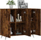 vidaXL - Dressoir - 90x34x80 - cm - bewerkt - hout - gerookt - eikenkleurig