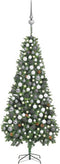vidaXL - Kunstkerstboom - met - verlichting - kerstballen - dennenappels - 210 - cm