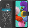 iMoshion Hoesje Geschikt voor Samsung Galaxy A51 Hoesje Met Pasjeshouder - iMoshion Design Softcase Bookcase - Wit / Zwart / Woman Flower Black
