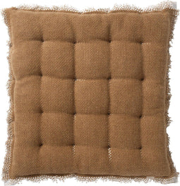 Dutch Decor - BURTO - Stoelkussen van gewassen katoen Tobacco Brown 40x40 cm - bruin - Zitkussen