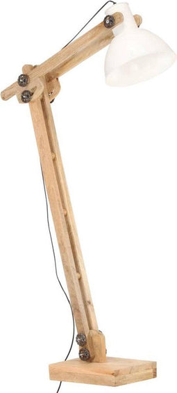vidaXL Vloerlamp E27 massief mangohout wit
