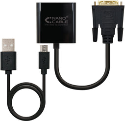 Nanocable 10.16.2008-BK - DVI naar VGA Adapter - 1080p - Zwart