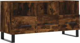vidaXL - Tv-meubel - 102x36x50 - cm - bewerkt - hout - gerookt - eikenkleurig