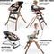 Deryan Curve Luxe Kinderstoel - Meegroei Kinderstoel - Wipstoel & Inlegkussen - Houtlook