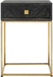 Richmond Interiors Nachtkastje Blackbone gold 1-lade (Black rustic)