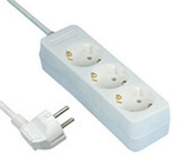 REV - Stekkerdoos 3-voudig - 3x Geaarde stekkers 3500W - Wit