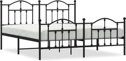 vidaXL - Bedframe - met - voetbord - zonder - matras - metaal - zwart - 160x200 - cm