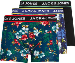JACK&JONES ADDITIONALS JACFLOWER TRUNKS - Boxershorts - 3-pack - Zwart (3 stuks)