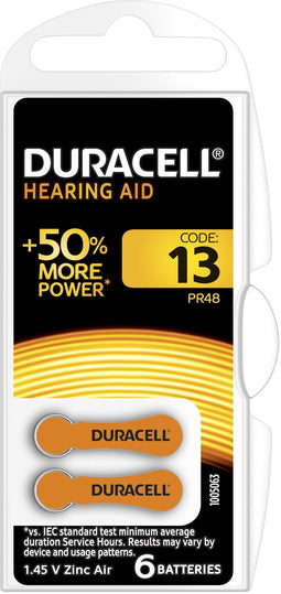 Duracell - Hearing Aid-batterijen maat 13 - 300mAh - (6 stuks)