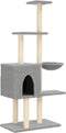 vidaXL - Kattenmeubel - met - sisal - krabpalen - 145 - cm - lichtgrijs