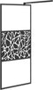 vidaXL - Inloopdouchewand - met - schap - 100x195 - cm - ESG-glas - aluminium - zwart