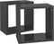 vidaXL - Wandschappen - kubus - 2 - st - 26x15x26 - cm - hoogglans - grijs