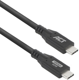 ACT AC7441 - USB 3.2 Gen2 - 10Gbps 60W USB Type-C kabel 1 meter - Zwart
