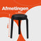 Alterego Pompa - Lage Stapelbare Kruk - Zwart Plastic - 35x35.5x45cm
