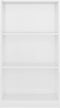 vidaXL - Boekenkast - 3 - schappen - 60x24x109 - cm - bewerkt - hout - hoogglans - wit