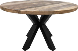 HSM Collection Ronde eettafel - ø130 cm - massief mangohout/metaal