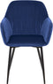 Set van 2 eetkamerstoelen WELLSTON Fluweel Donkerblauw
