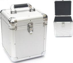 Aluminium DJ platen case - Opbergkoffer voor 70 - 100 vinyl 7 inch singles - Afsluitbaar zilver