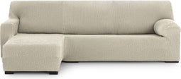 Hoes voor chaise longue met korte armleuning links Eysa THOR Wit 110 x 110 x 310 cm