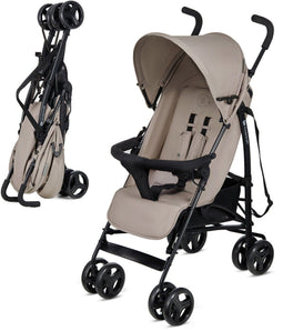 Kinderkraft TIK - Reisbuggy - Lichtgewicht 6.5kg - Verstelbare rugleuning - Beige