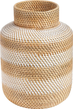 Beliani RENUN - Decoratieve vaas - Wit - Rotan