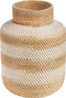 Beliani RENUN - Decoratieve vaas - Wit - Rotan