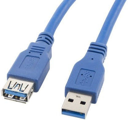 Lanberg CA-US3E-10CC-0030-B - USB A naar USB A - 300 cm - Blauw