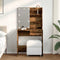 vidaXL - Kaptafel - met - LED-verlichting - 74,5x40x141 - cm - oud - houtkleurig