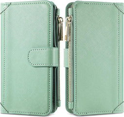 iMoshion Hoesje Geschikt voor Samsung Galaxy S21 Hoesje Met Pasjeshouder - iMoshion Luxe Portemonnee - Groen