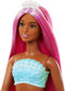 Barbie Zeemeermin - Met magenta haar - 32 cm - Barbiepop