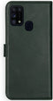 Selencia Hoesje Geschikt voor Samsung Galaxy M31 Hoesje Met Pasjeshouder - Selencia Echt Lederen Bookcase - Groen