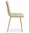 Set van 2 Eetkamerstoelen LIBRA Lichtbeige – Houtlook Metalen Poten, Modern Velvet Bekleding, Ergonomisch Design, Max. 120 kg
