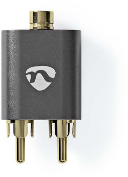 Nedis CATB22255AL - Stereo Adapter - RCA naar 3.5mm - Grijs Zwart