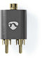 Nedis CATB22255AL - Stereo Adapter - RCA naar 3.5mm - Grijs Zwart