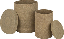 J-Line mand Hoog Marie - zeegras - naturel - 2 stuks