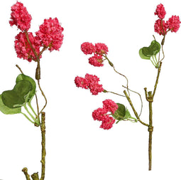 PTMD Garden Bloem Mini Sneeuwbal Kunsttak - 22 x 17 x 37 cm - Roze