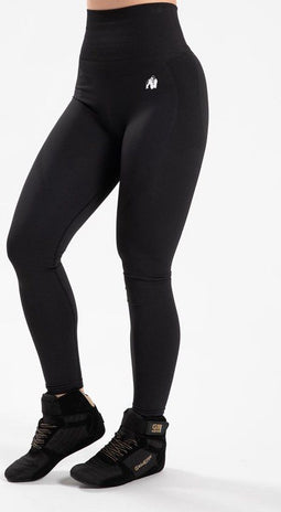 Gorilla Wear Olivia Seamless Leggings - Hoog Getailleerd - Scrunch Body Contouring - Zwart - XS/S