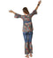 Dressforfun Hippie Girl Harmony S - verkleedkostuum - bloemenmotief - jeanslook