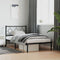 vidaXL - Bedframe - met - hoofdbord - metaal - zwart - 100x200 - cm
