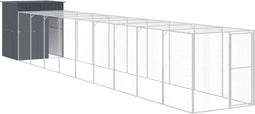 vidaXL - Kippenhok - met - ren - 165x1067x181 - cm - staal - antraciet