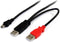 Startech USB2HABMY6 - USB 2.0 A naar Mini B Y-kabel - 1,8 m - Rood Zwart