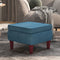vidaXL - Kruk - met - houten - poten - fluweel - blauw