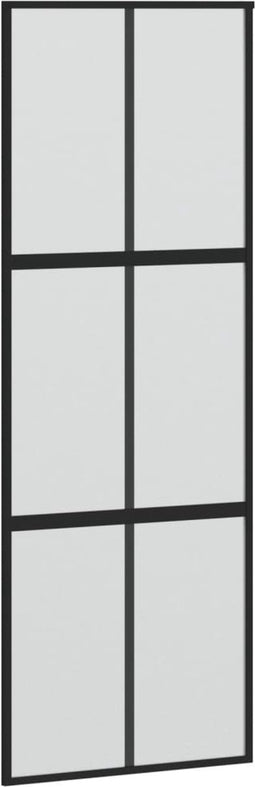 vidaXL - Schuifdeur - 90x205 - cm - gehard - glas - en - aluminium - zwart