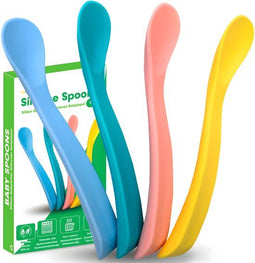 HI NATURE™ Baby lepeltjes - Siliconen babylepel - 100% BPA vrij - 4 stuks (4 stuks)